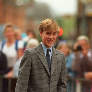 Le prince William arrive pour son premier trimestre à Eton College le 6 septembre 1995. Photo by UPPA/Photoshot/Avalon/ABACAPRESS.COM