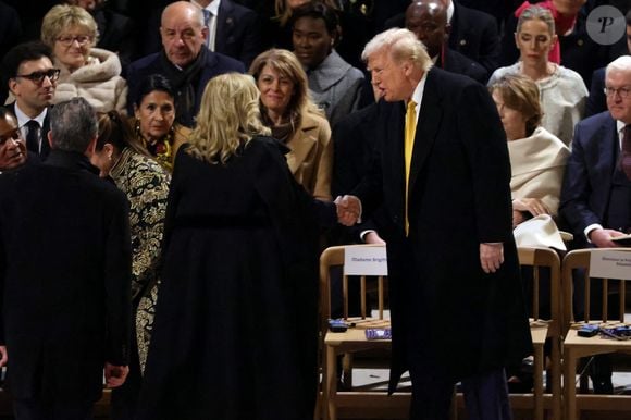 Donald Trump - Cérémonie de réouverture de la cathédrale Notre-Dame de Paris, le 7 décembre 2024. Joyau de l’art gothique, lieu de culte et de culture, symbole universel de la France et de son histoire, la cathédrale de Notre-Dame de Paris rouvre ses portes les 7 et 8 décembre, cinq ans après le terrible incendie qui l’avait ravagée le 15 avril 2019. 
© Dominique Jacovides / Bestimage