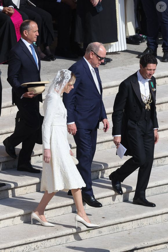 Charlene de Monaco et le prince Albert II de Monaco lors de la messe d'inauguration du pape Léon XIV sur la place Saint-Pierre, le 18 mai 2025 au Vatican. Le pape Léon XIV (anciennement cardinal Robert François Prévost) a présidé sa messe d'inauguration sur la place Saint-Pierre après son élection le 8 mai. Photo by Marco Iacobucci/IPA/ABACAPRESS.COM
