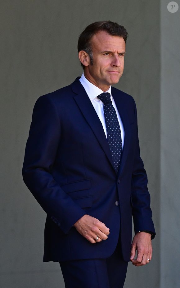 Le président Emmanuel Macron accueille le président congolais au palais de l'Elysée à Paris, France, le 23 mai 2025. © Christian Liewig/Bestimage