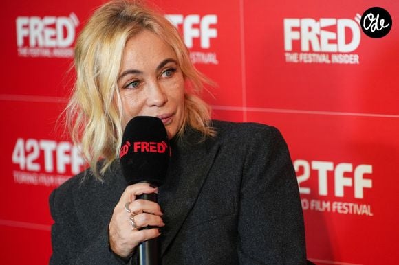 Emmanuelle Béart lors d'une interview en Italie. 
Lucia Sabatelli / Bestimage