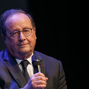 Conférence de François Hollande dans le cadre du festival Series Mania à Lille le 23 mars 2025.  © Stéphane Vansteenkiste/Bestimage