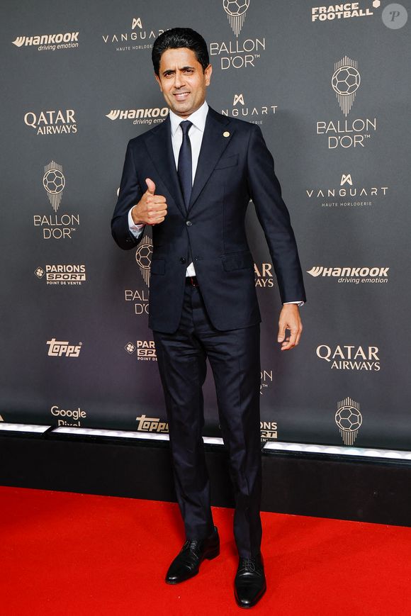 Nasser al-Khelaïfi au photocall de la 69ème cérémonie du Ballon D'Or 2025 au théâtre du Châtelet à Paris, France, le 22 septembre 2025. © Cyril Moreau/Bestimage