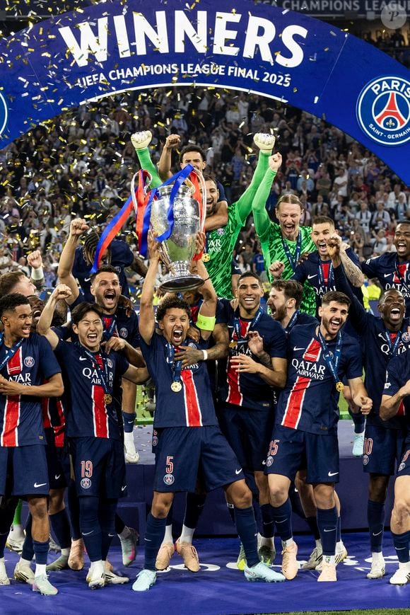Le PSG remporte la Ligue Des Champions 2025, pour la première fois de son histoire, face à l'Inter Milan (5-0) à l'Allianz Arena de Munich, le 31 mai 2025.
© Cyril Moreau/Bestimage