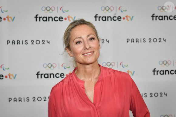 La journaliste et animatrice française Anne Sophie Lapix pose pour un photocall avant la conférence de presse "Paris 2024" de France Télévision à Paris le 11 juin 2024. Photo by Firas Abdullah/ABACAPRESS.COM