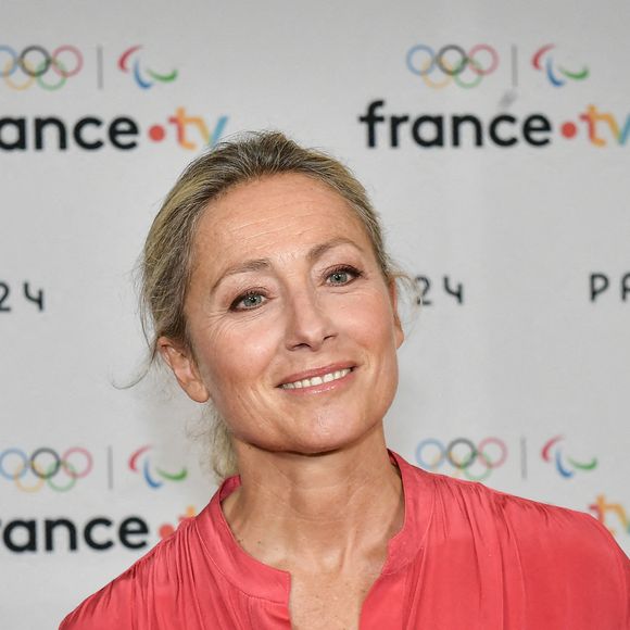 La journaliste et animatrice française Anne Sophie Lapix pose pour un photocall avant la conférence de presse "Paris 2024" de France Télévision à Paris le 11 juin 2024. Photo by Firas Abdullah/ABACAPRESS.COM