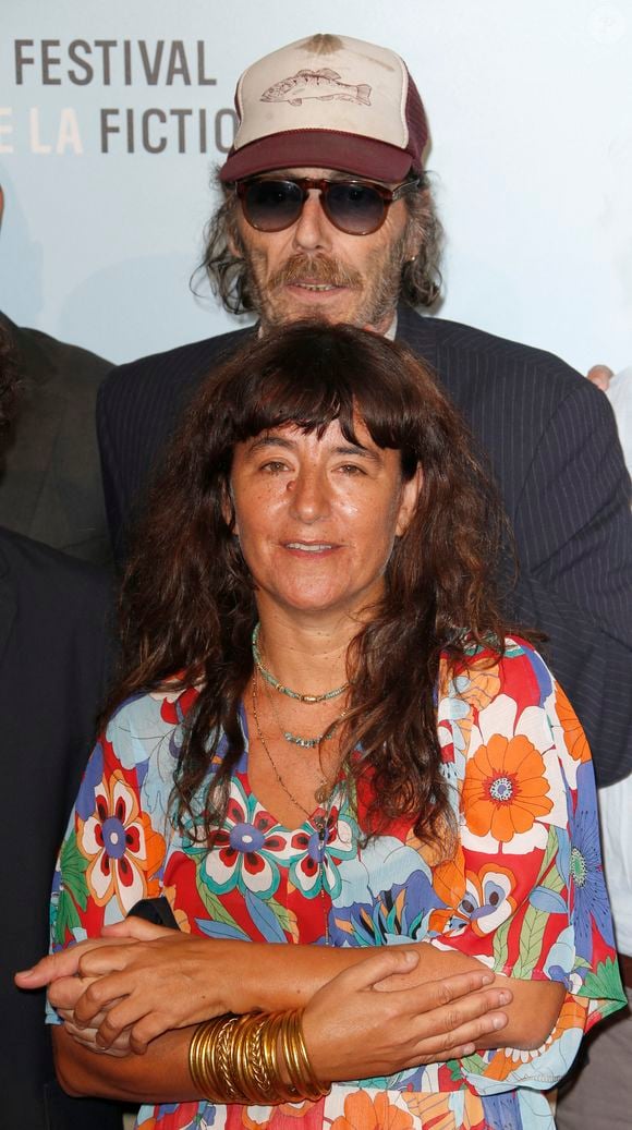 Philippe Rebbot, Romane Bohringer "L'amour flou" - Projection des trois premiers épisodes de la fiction "L’amour flou" lors du Festival de la Fiction de La Rochelle. Le 15 septembre 2021 © Christophe Aubert via Bestimage