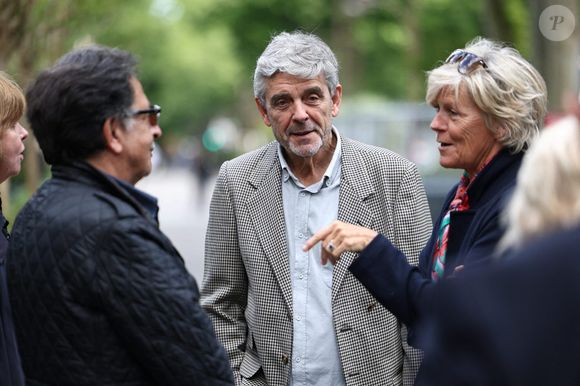 Philippe Lefait lors de la cérémonie d'enterrement de Daniel Bilalian à l'église Saint-Pierre de Neuilly-sur-Seine, près de Paris, France, le 22 mai 2025. Photo par Raphael Lafargue/ABACAPRESS.COM