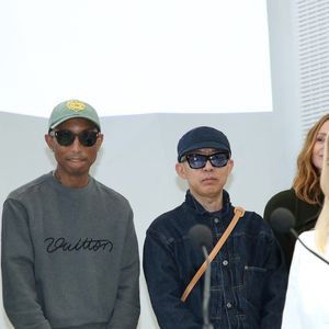 Delphine Arnault devant Jonathan Anderson, Pharrell Williams et Nigo - LVMH Prize 2025 à la Fondation Vuitton à Paris le 02 Septembre 2025. 
© Bertrand Rindoff / Bestimage