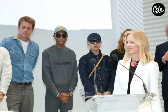 Delphine Arnault devant Jonathan Anderson, Pharrell Williams et Nigo - LVMH Prize 2025 à la Fondation Vuitton à Paris le 02 Septembre 2025. 
© Bertrand Rindoff / Bestimage