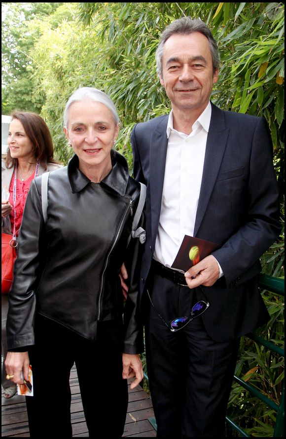 Michel Denisot et sa femme Martine Patier à la septième journée des internationaux de France de Tennis en 2011, Rolland Garros, Paris. Crédit Rindoff Jacovides / Bestimage