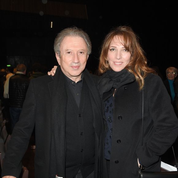 Michel Drucker et Stéphanie (Stéfanie) Jarre - Générale du 5ème woman show "N°5 de Chollet" de Christelle Chollet à la Salle Pleyel à Paris, le 17 janvier 2019. © Coadic Guirec/Bestimage