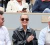 Frédéric Suant avec sa compagne Laeticia Hallyday et Philippe Etchebest dans les tribunes lors des Internationaux de France de Tennis de Roland Garros 2025. Paris, le 26 mai 2025. © Jacovides-Moreau/Bestimage