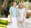 Les deux femmes ont pu échanger longuement et ont été rejoints par les deux enfants du couple princier.
La princesse Charlène de Monaco, Brigitte Macron posent dans les jardins du palais en marge de la visite d'état du couple présidentiel français à Monaco le 7 juin 2025.

© Olivier Huitel / Pool Monaco / Bestimage