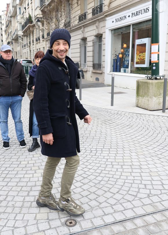 Exclusif - Steevy Boulay à la sortie des studios de RTL à Neuilly-sur-Seine, France, le 12 février 2025. © Bestimage