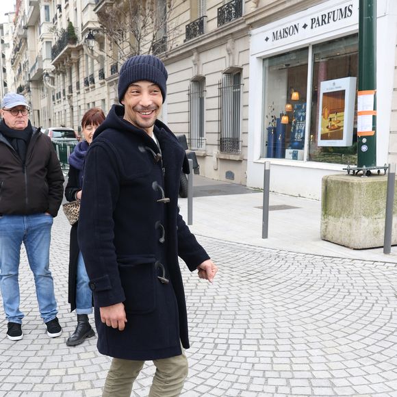 Exclusif - Steevy Boulay à la sortie des studios de RTL à Neuilly-sur-Seine, France, le 12 février 2025. © Bestimage