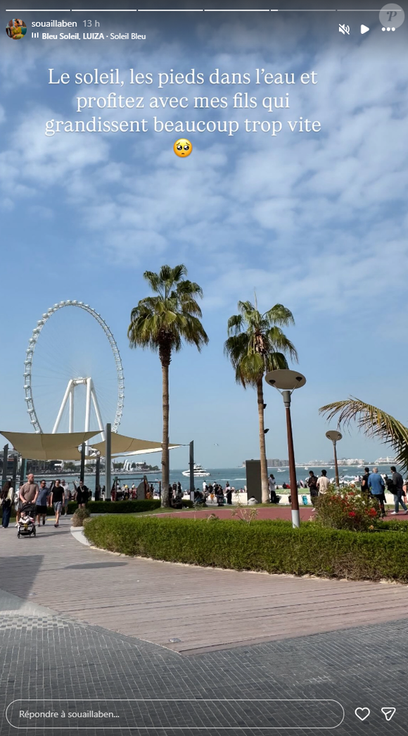 Cette dernière annonce sur Instagram avoir quitté Paris pour passer des vacances au soleil.

Souailla, la femme de Jimmy Mohamed, en vacances à Dubaï avec leurs enfants.