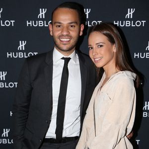 Mohamed Bouhafsi et sa compagne Angélique lors de la Soirée Hublot Loves Art à la Fondation Vuitton, a Paris, France, le 16 Décembre 2019. Photo by Jerome Domine/ABACAPRESS.COM