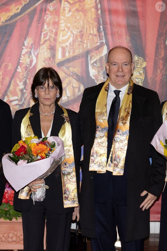 La princesse Stéphanie de Monaco, le prince Albert II de Monaco - Soirée de clôture du 47ème Festival International du Cirque de Monte-Carlo sous le chapiteau de Fontvieille à Monaco, le 21 janvier 2025. © Olivier Huitel / Pool Monaco / Bestimage