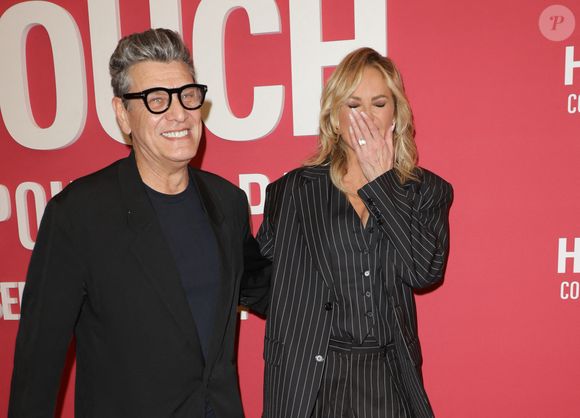 Marc Lavoine et Adriana Karembeu au photocall du "concerto pour la paix" de Omar Harfouch au Théâtre des Champs-Elysées à Paris le 18 septembre 2024. © Coadic Guirec / Bestimage