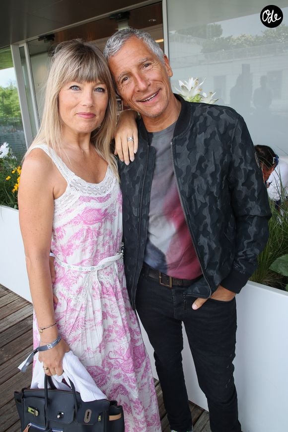 Exclusif - Nagui et sa femme Mélanie Page - Célébrités au Déjeuner France TV lors des Internationaux de France de Tennis de Roland Garros 2023 - Jour 15 à Paris le 11 Juin 2023. © Bertrand Rindoff / Bestimage