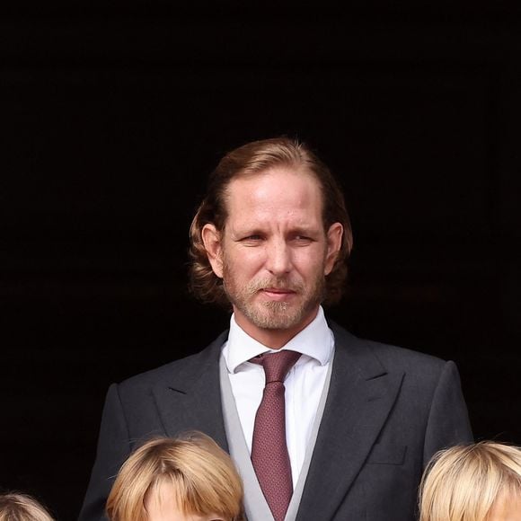 Andrea Casiraghi, Maximilian Casiraghi, Stefano Casiraghi, Francesco Casiraghi - La famille princière de Monaco au balcon du palais, à l'occasion de la Fête Nationale de Monaco, le 19 novembre 2025. © Dominique Jacovides/Bestimage