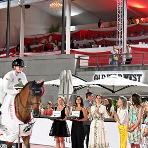 La princesse Caroline de Hanovre et sa fille Charlotte Casiraghi ont a assisté à la Monaco Longines Pro Am Cup au profit de l' AMADE à Monaco, le 3 juillet 2024.© Bruno Bebert/Bestimage