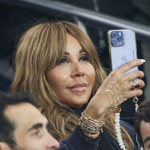 Cathy Guetta - Célébrités assistent au match de Ligue des champions entre le PSG et Manchester City (4-2) au Parc des Princes à Paris le 22 janvier 2025. © Cyril Moreau/Bestimage