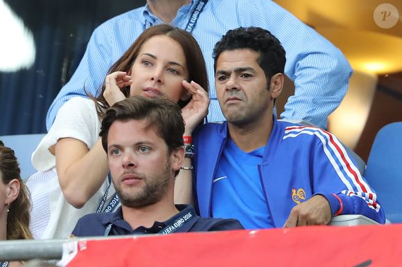 Jamel Debbouze et sa femme Melissa Theuriau - People au match de la finale de l'Euro 2016 Portugal-France au Stade de France à Saint-Denis le 10 juillet 2016. © Cyril Moreau / Bestimage