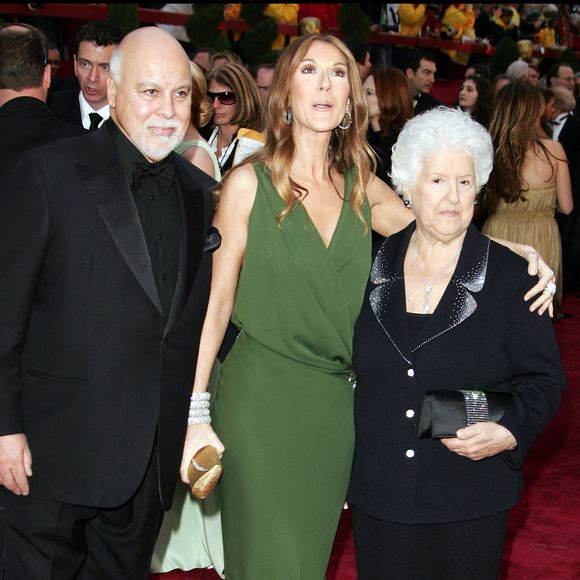 René Angélil, Céline Dion et sa mère Thérèse Tanguay — arrivées pour la 79e cérémonie des Oscars au Kodak Theatre à Hollywood. ALAIN ROLLAND / MAXIMA PROD / BESTIMAGE