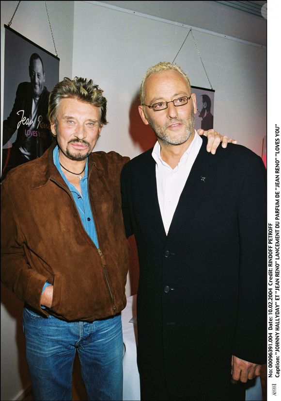 Johnny Hallyday et Jean Reno, lancement du parfum de Jean Reno "Loves You".