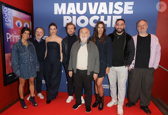 Reem Kherici, François Bureloup, Claudia Bacos, Philippe Lacheau, Gérard Jugnot, Charlotte Gabris, guest, Oliver Rosemberg - Avant-première du film "Mauvaise pioche" au Publicis Cinémas à Paris le 23 mars 2026. © Coadic Guirec/Bestimage