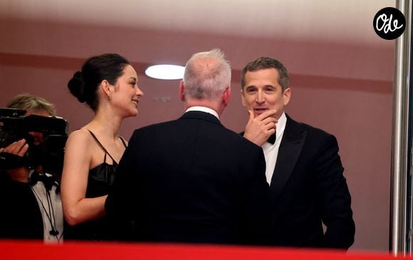 Thierry Frémaux, Marion Cotillard et Guillaume Canet - Descente des marches du film « Karma » lors du 79ème Festival International du Film de Cannes, le 15 mai 2026. © Jacovides-Moreau / Bestimage