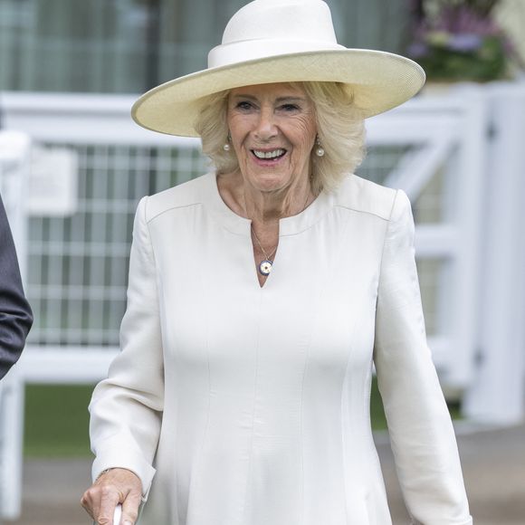 26 juillet 2025 - Réunion du King George & Queen Elizabeth Stakes à Ascot, en présence de Sa Majesté la Reine Camilla (Camilla Parker Bowles, reine consort d'Angleterre). GOFF  / BESTIMAGE