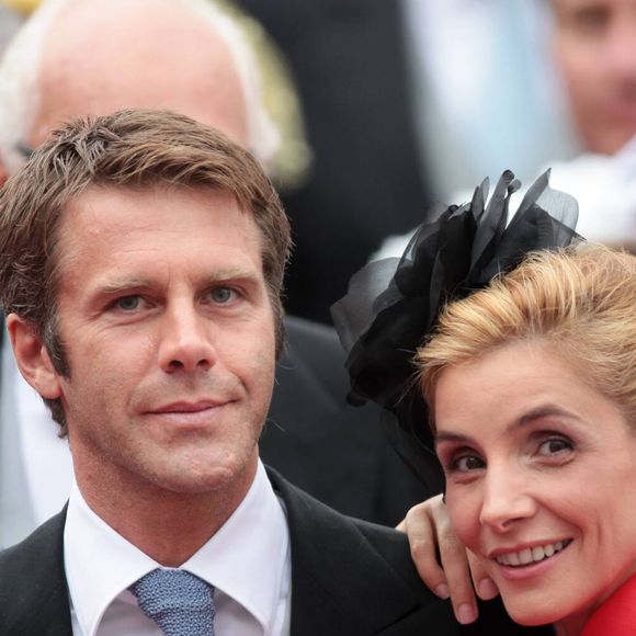 Le prince Emmanuel Philibert de Savoie et Clotilde Courau au mariage religieux du prince Albert II de Monaco et de Charlene de Monaco. Photo par AGENCE / BESTIMAGE