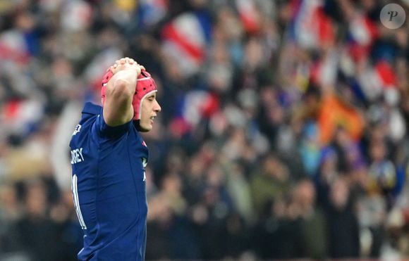Louis Bielle Barrey lors du match du Tournoi des Six Nations opposant la France à l'Écosse (35-16) au Stade de France à Saint-Denis, Seine Saint-Denis, France, le 15 mars 2025. © Christian Liewig/Bestimage