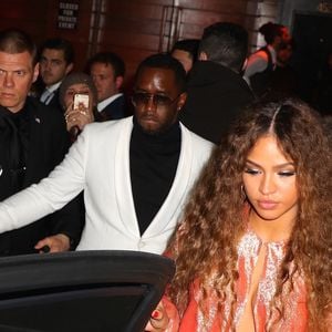Cassie et son compagnon Sean Combs (Sean John, Puff Diddy, Puffy, Diddy, P. Diddy, Brother Love) arrivent à l'after party du 1OAK après la 60ème cérémonie des Grammy Awards au Madison Square Garden à New York le 28 janvier 2018. Backgrid USA / Bestimage