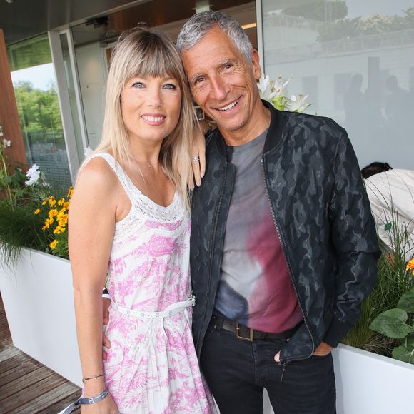Exclusif - Nagui et sa femme Mélanie Page - Célébrités au Déjeuner France TV lors des Internationaux de France de Tennis de Roland Garros 2023 - Jour 15 à Paris le 11 Juin 2023. 
© Bertrand Rindoff / Bestimage