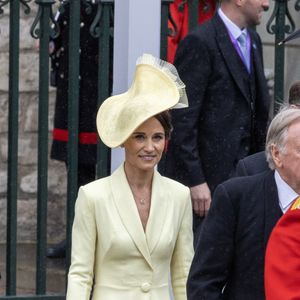 Pippa Middleton à la sortie de la cérémonie de couronnement du roi d'Angleterre à l'abbaye de Westminster de Londres, le 6 mai 2023.

Photo : Agence / Bestimage