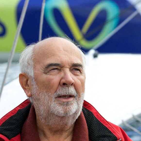 Le Havre (76), Transat Jacques Vabre, Gerard Jugnot baptise le bateau Le Rire Medecin Lamotte le 20 octobre 2023 - Photo by Tesson/ANDBZ/ABACAPRESS.COM