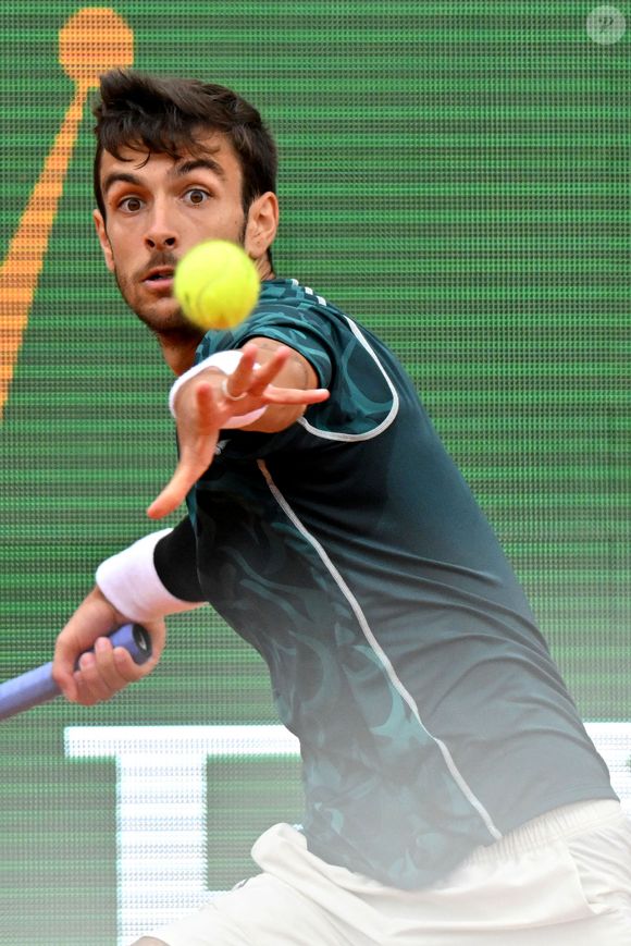 Lorenzo Musetti durant la finale de la 118e édition du Rolex Monte-Carlo Masters, au Monte-Carlo Country Club à Roquebrune Cap Martin, le 13 avril 2025.
L'espagnol Carlos Alcaraz a battu l'italien Lorenzo Musetti 3-6 / 6-1 / 6-0. © Bruno Bebert/Bestimage
