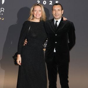 Zinédine Soualem et sa femme Caroline Faindt au photocall du dîner de la 50ème édition de la cérémonie des César au Fouquet's à Paris, France, le 28 février 2025. © Coadic Guirec/Bestimage
