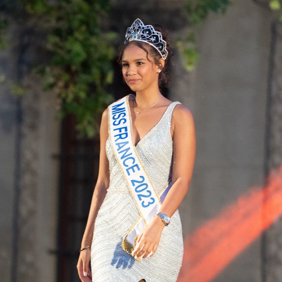 Indira Ampiot, miss France 2023 est venue animer l'élection de Miss Beaucaire le 7 juillet 2023.

© Stéphanie Gouiran / Panoramic / Bestimage
