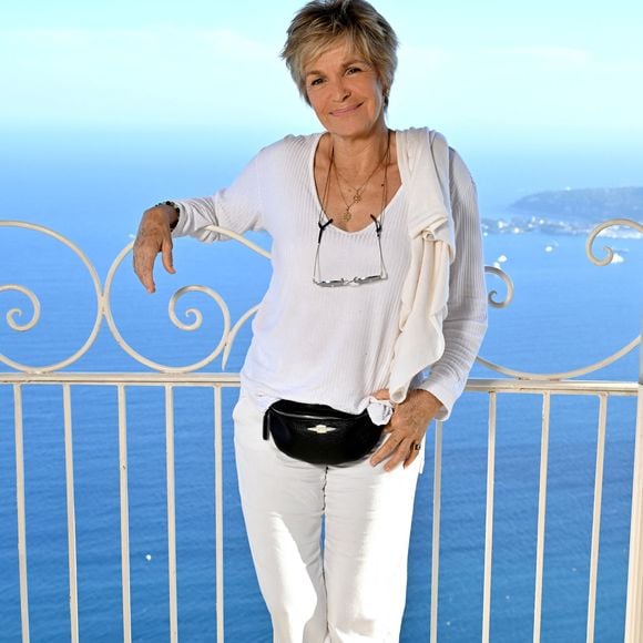 Véronique Jannot, la marraine du Festival, - Conférence de presse de présentation de la seconde édition des Théâtrales d'Eze à l'hôtel de la Chévre d'Or à Eze Village le 11 juin 2024. © Bruno Bebert / Bestimage