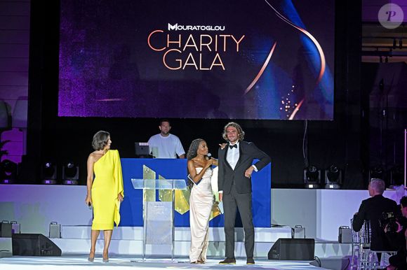 Christina Macfarlane, Zuri Hall et Stefanos Tsitsipas - 11ème édition du Gala de charité de Patrick Mouratoglou à la Mouratoglou Academy & Resort à Biot le 21 juin 2025. Ce gala de prestige réunit chaque année les grandes figures du sport, du divertissement et de nombreux donateurs, mobilisés pour soutenir les jeunes talents du tennis mondial. © Bruno Bebert/Bestimage
