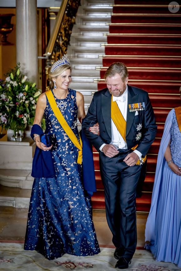 Le roi Willem-Alexander et la reine Maxima des Pays-Bas aux arrivées du dîner de gala des célébrations du changement de trône au Palais grand-ducal du Luxembourg, le 3 octobre 2025. @Dana Press / Bestimage