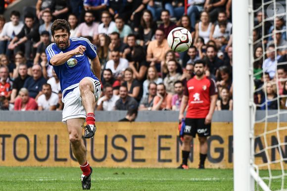 Bixente Lizarazu - Les champions du monde de 98 ont défié les rugbymen du Stade toulousain lors d'une rencontre caritative pour l’association de Pascal Olmeta "Un sourire, un espoir pour la vie" sur la pelouse du stade Ernest Wallon à Toulouse, France, le 10 juillet 2017. © Agence/Bestimage