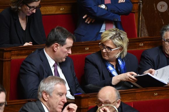 Louis Aliot, Marine Le Pen - Séance de question au gouvernement à l'Assemblée Nationale à Paris le 16 janvier 2018. © Lionel Urman/Bestimage