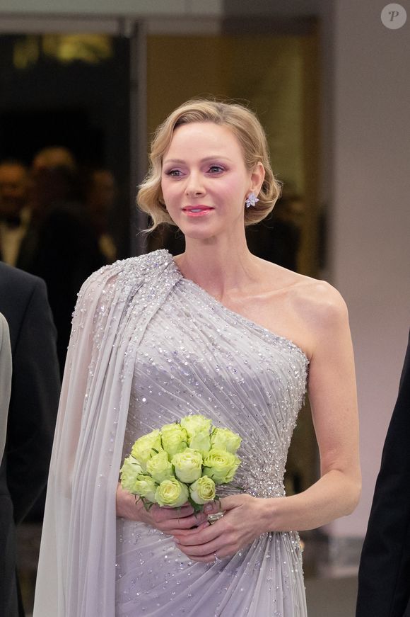 S.A.S. la princesse Charlène de Monaco assiste à la 70e édition du Bal de la Rose au Sporting Club de Monte-Carlo à Monaco, le 21 mars 2026. © Olivier Huitel/Pool Monaco/Bestimage