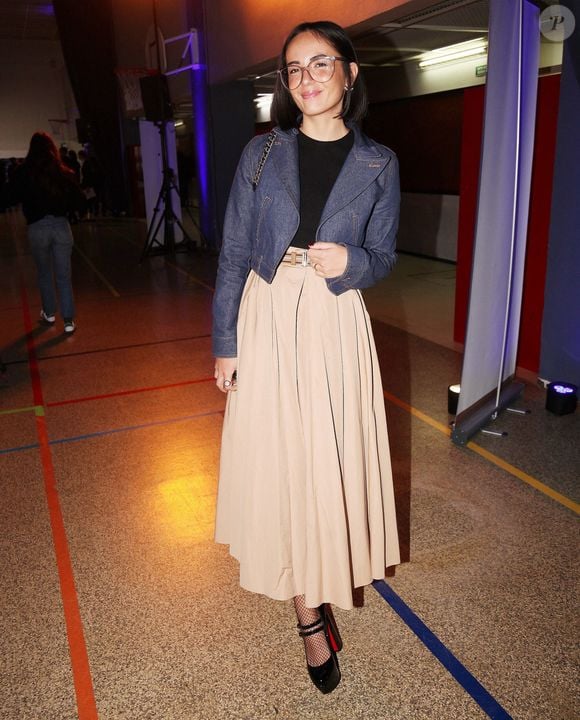 Agathe Auproux lors de la journée nationale de la lutte contre le harcèlement à l’école au lycée Pierre-Gilles de Gennes - ENCPB à Paris, France, le 7 novembre 2023. © Jonathan Rebboah/Panoramic/Bestimage